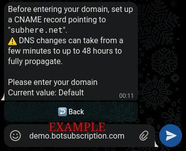 Entering a custom domain in TGmembership Web Portal settings.